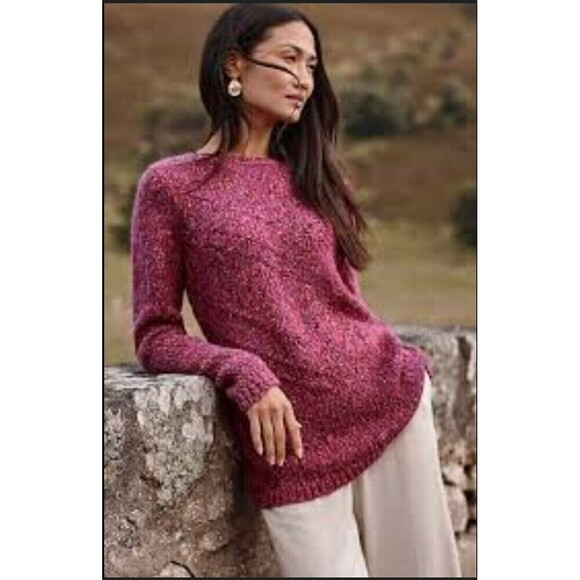 J.Jill Sweater Red Knit Wool Blend Long Sleeve Crew Neck Pullover M Petite 80 - Picture 1 of 9